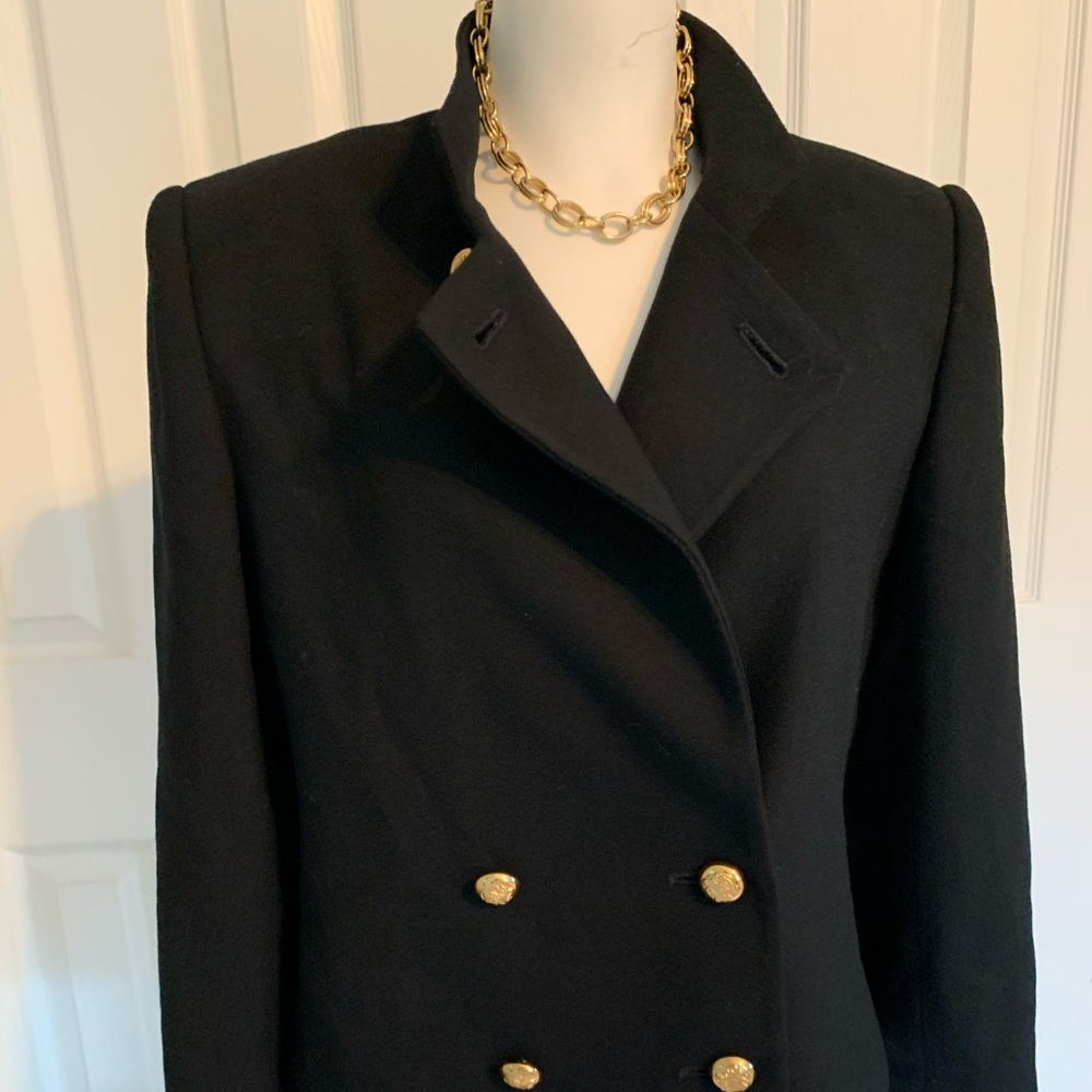 Cropped black double breasted blazer, sz 8